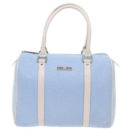 Balenciaga-BALENCIAGA Boston Sac Toile Bleu Clair Auth bs9509-Bleu clair