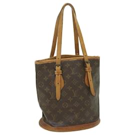 Louis Vuitton-LOUIS VUITTON Monogram Bucket PM Borsa a tracolla M42238 LV Auth bs9633-Monogramma