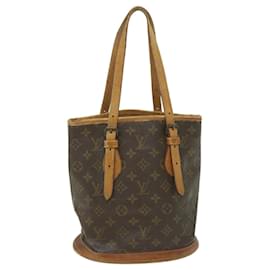 Louis Vuitton-LOUIS VUITTON Monogram Bucket PM Bolsa de Ombro M42238 LV Auth bs9633-Monograma