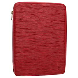 Louis Vuitton-LOUIS VUITTON Epi Agenda Voyage Day Planner Cover Red LV Auth 57198-Red