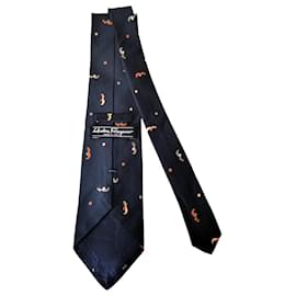 Salvatore Ferragamo-Tie-Navy blue