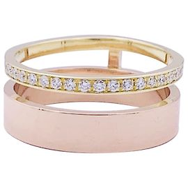 Repossi ring, "Berber", two golds and diamonds. Other