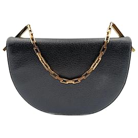 Fendi-Fendi Fendi two-tone leather handbag with chain-Black