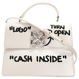 Off White Jitney 2.8 Couro de bezerro creme "Cash Inside" Couro Branco