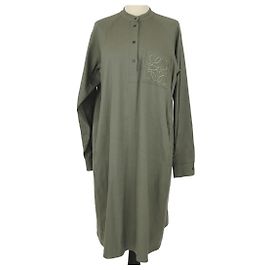 Loewe Vestido túnica caqui con anagrama Caqui