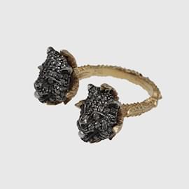 Gucci-Diamond & Pearl Le Marché Des Merveilles Single Finger Ring-Golden