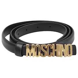 Moschino-Cinturón con logo negro-Negro