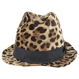 Dolce & Gabbana-Cappello Fedora con stampa leopardata-Altro