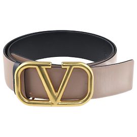 Valentino Beige/Black Reversible Vlogo Signature Belt Beige