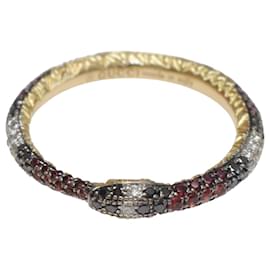 Gucci-Ouroboros Diamond & Stone Pavé Snake Ring-Golden
