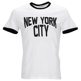 Sandro-Sandro Paris New York City T-Shirt in White Cotton-White