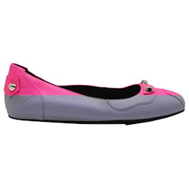 Balenciaga-Balenciaga Studded Ballet Flats in Pink Leather-Pink