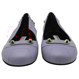 Balenciaga-Balenciaga Studded Ballet Flats in Pink Leather-Pink