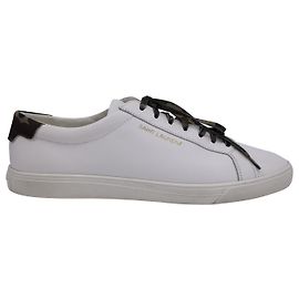 Saint Laurent Andy Signature Camouflage Sneakers in White Leather White