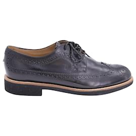 Tod's-Tod's Lace Up Oxford in Black Leather-Black