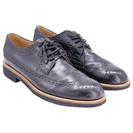 Tod's-Tod's Lace Up Oxford in Black Leather-Black