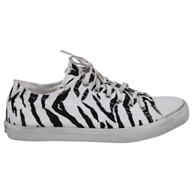 Saint Laurent-Saint Laurent Bedford Zebra Print Sneakers In Animal Print Canvas-Other