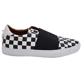 Givenchy Checkerboard Slip On Sneakers in White Leather White