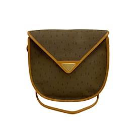 Yves Saint Laurent-Leather Envelope Crossbody Bag-Brown
