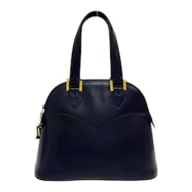 Yves Saint Laurent-Leather Dome Handbag-Black