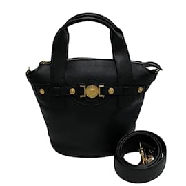 Versace-Signature Medusa Handbag-Black