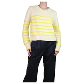 Autre Marque-Yellow cashmere-blend striped sweater - size L-Yellow