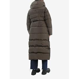 Autre Marque-Khaki hooded puffer long coat - size UK 8-Brown