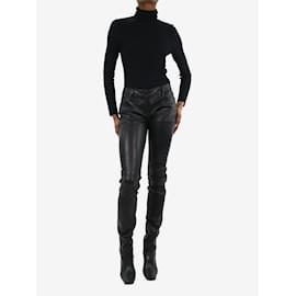 Joseph-Pantalon stretch en cuir noir - taille UK 10-Noir