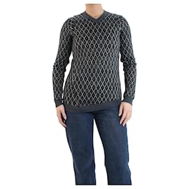 Marni-Black metallic knit jumper - size UK 4-Black
