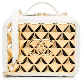 Chanel-Beauty case Chanel con placcatura in oro bianco-Bianco