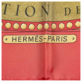 Hermès-Hermes Red Presentation de Chevaux Silk Scarf-Red