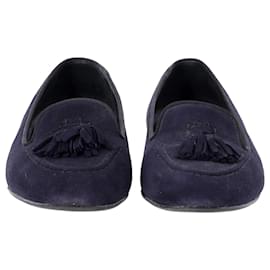 Church's-Church's Tassel Loafers in Navy Blue Suede-Blue,Navy blue