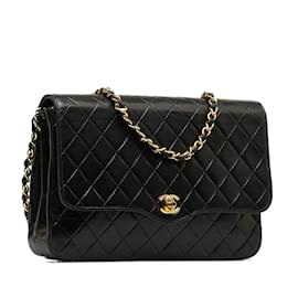 Chanel-CC Quilted Leather Flap Bag-Black