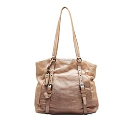 Prada-Prada Leather Gradient Shoulder Tote Bag BR4052-Beige