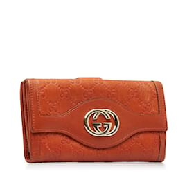 Gucci-Carteira Sukey de couro Guccissima 282426-Marrom