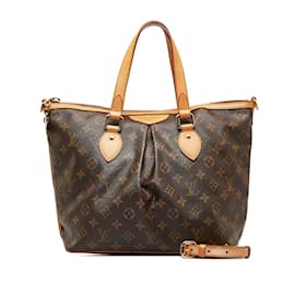 Louis Vuitton-Louis Vuitton Monogram Palermo PM Canvas Tote Bag M40145 in Good condition-Brown