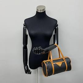 Yves Saint Laurent-Leather Trimmed Boston Bag-Black