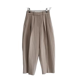 See by Chloé-See By Chloe pinstripe cropped trousers-Beige