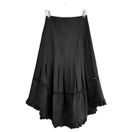 See by Chloé-See By Chloe Frill Hem Cotton Prairie Skirt-Black