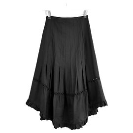 See by Chloé See By Chloe Baumwoll-Prärierock mit Rüschensaum Schwarz