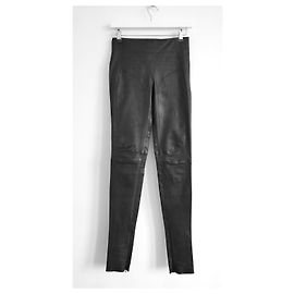 Calça legging de couro Balenciaga x Nicolas Ghesquiere Preto