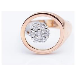 Autre Marque-Two-tone Ring in Rose Gold and Diamonds-White,Golden