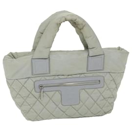 Chanel-CHANEL Cococoon Hand Bag Nylon Gray CC Auth bs9551-Grey