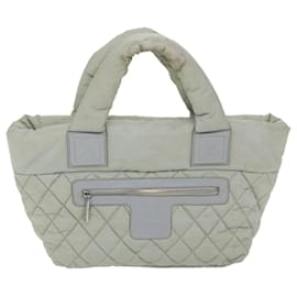 Chanel-CHANEL Cococoon Hand Bag Nylon Gray CC Auth bs9551-Brown