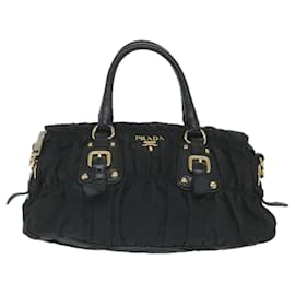 Prada-Prada Hand Bag Nylon 2way Black Auth ki3644-Black