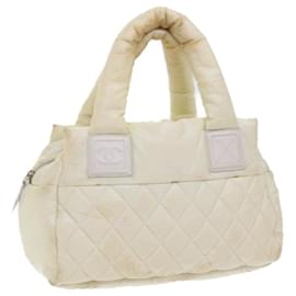 Chanel-CHANEL Cococoon Hand Bag Patent leather Beige CC Auth bs9344-Beige