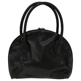 Gucci-GUCCI Hand Bag Leather Black Auth bs9600-Black