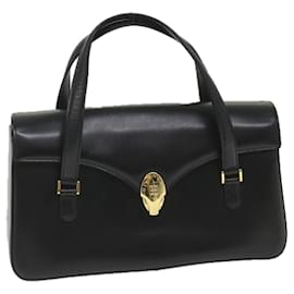 Givenchy-GIVENCHY Bolso de Mano Cuero Negro Auth bs9528-Negro