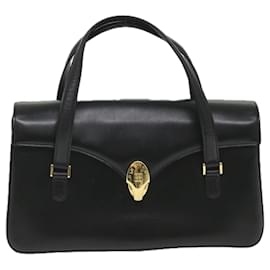 Givenchy-GIVENCHY Hand Bag Leather Black Auth bs9528-Black