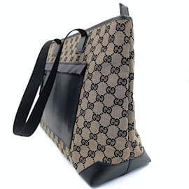 Gucci-Bolso shopper Gucci Gucci GG en lona y cuero-Beige